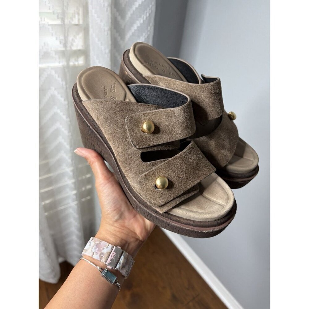 Rag and Bone Sommer Wedge Suede Sandals Leather Size 6.5 EU 36.5
